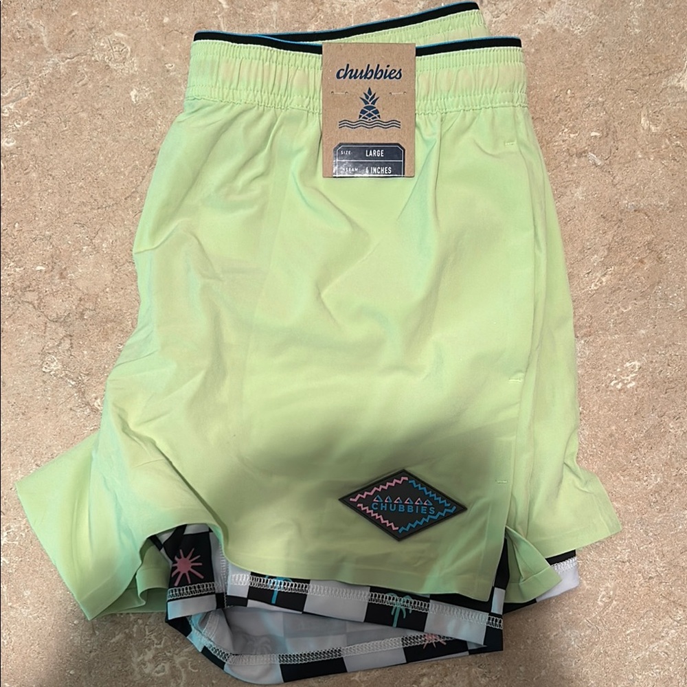 Chubbies Light Green Swim Shorts